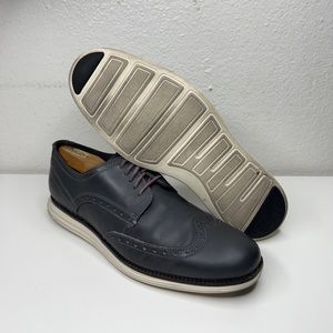 Cole Haan Original Grand Mens Sz US 9M Shortwing Wingtip Oxfords Black Matte